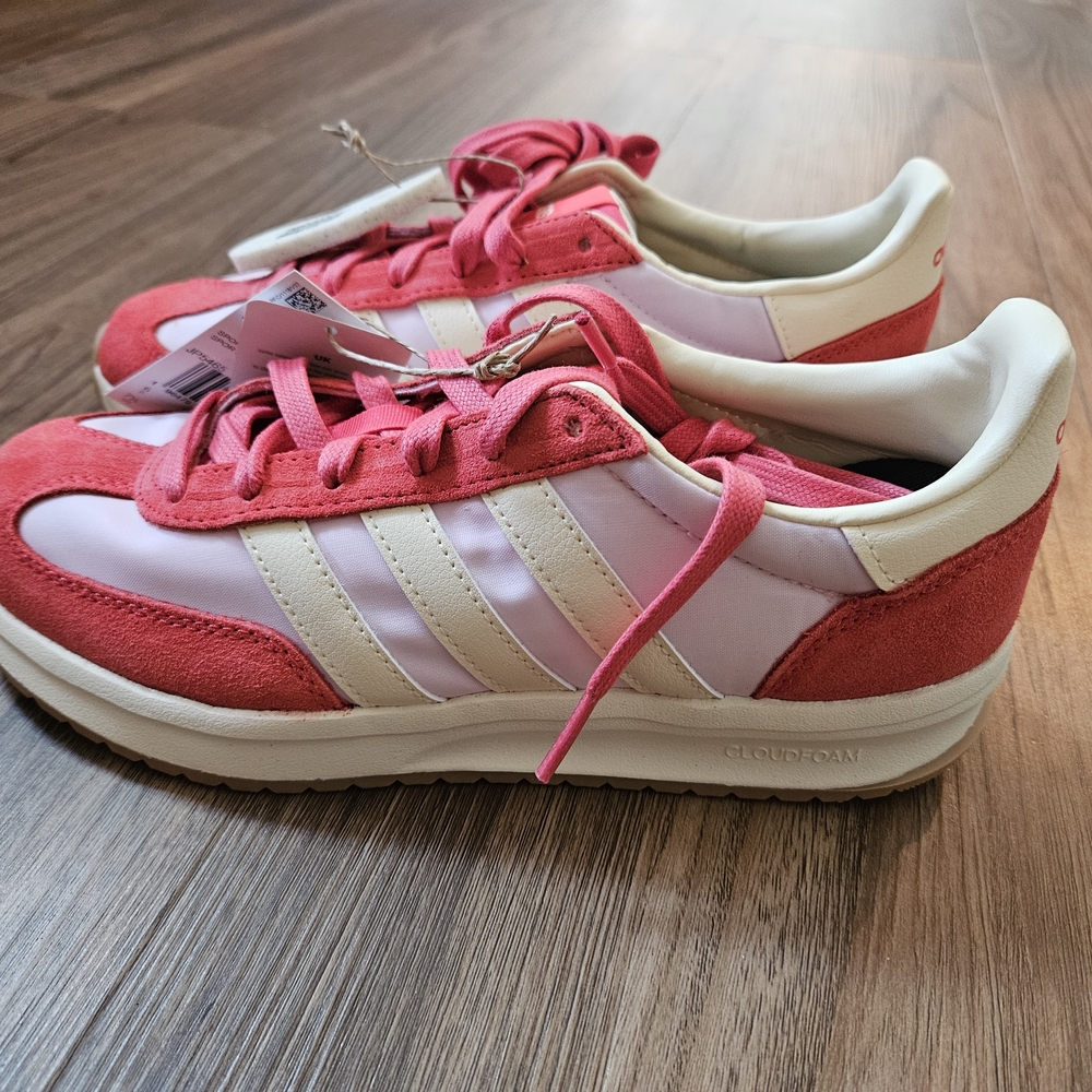Women's Adidas Run 70s 2.0 Pink and Red Sneakers - Picture 2 of 5